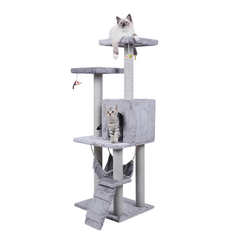 Multi-Level Cat Activity Tree with Hammock & Scratcher
