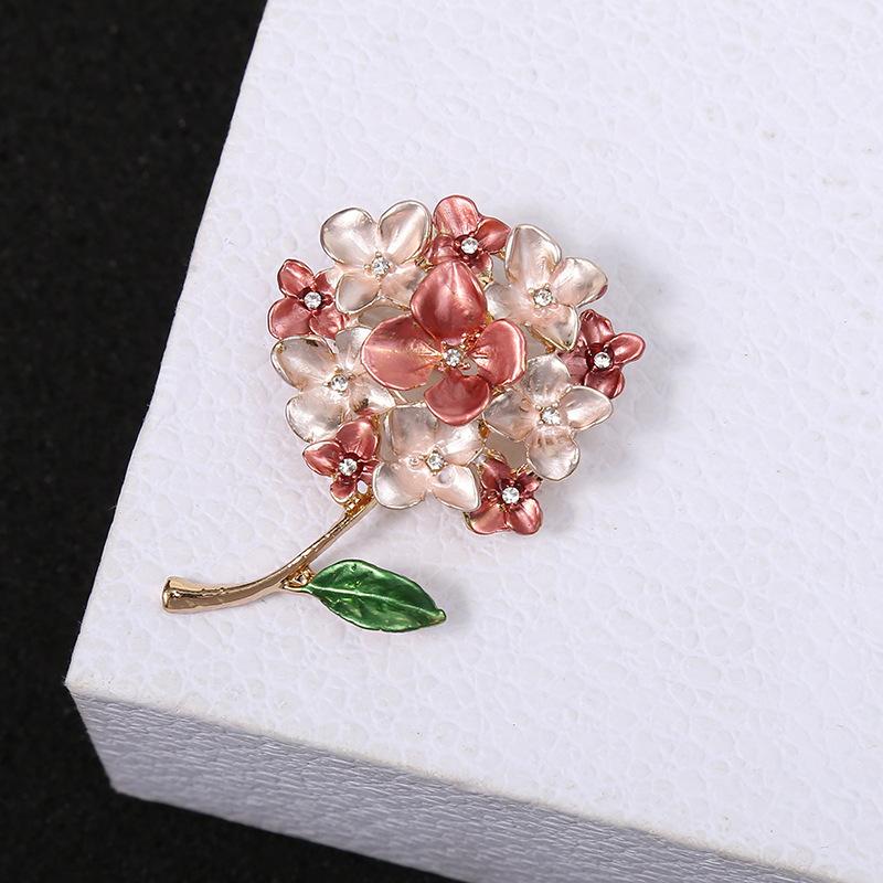 Rhinestone Dripping Oil Flower Brooch Versatile Temperament Brooch Clothing Pin Accessories