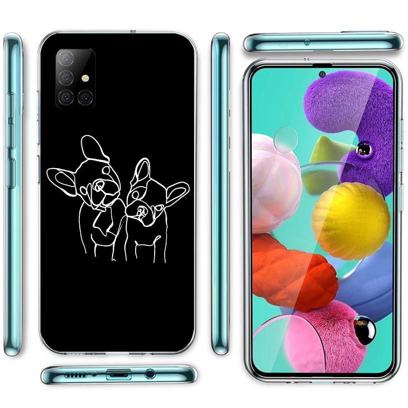 French Bulldog Black White Cover Phone Case For Samsung Galaxy A12 A22 A32 A52 A72 A02S Phone Case Note 20 Ultra 10 S10 Plus A51