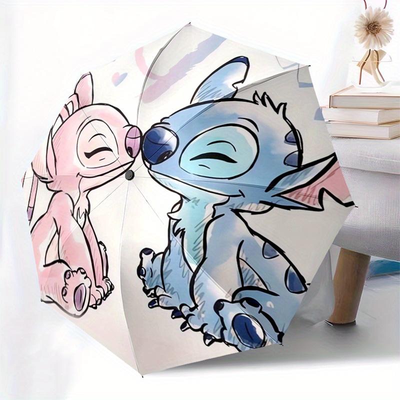 1pc Lilo Stitch Automatic Folding Umbrella: Compact 8-Bone Design Cartoon Outdoor Travel Companion, Business Umbrella, Christmas Valentine's