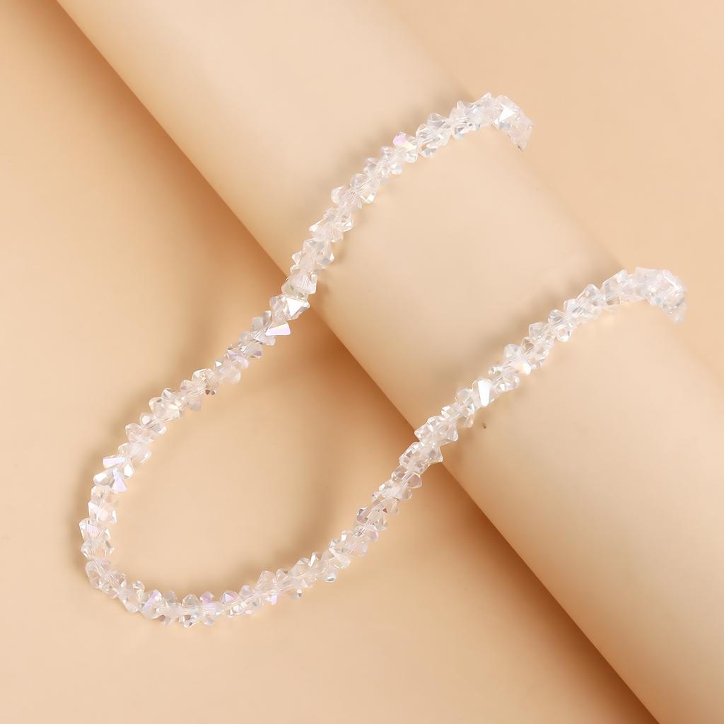 Mulit-Cut Glass Crystal Irregular Beads Choker Necklace for Women Transparent Vintage Korean Collarbone Collar Neck Jewelry