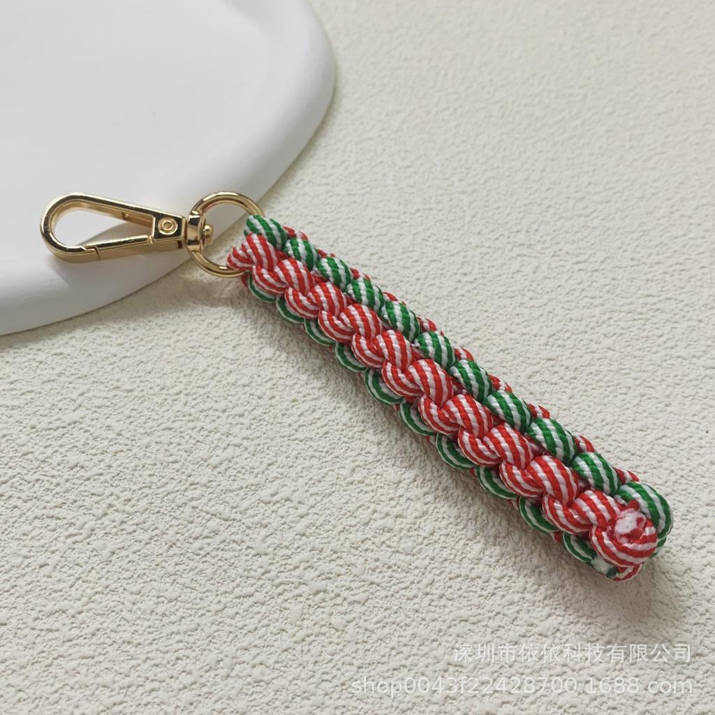 Miu family bag hanging cross-border explosive pure hand-woven pendant colorful fashionable unique shape braided rope car keychain
