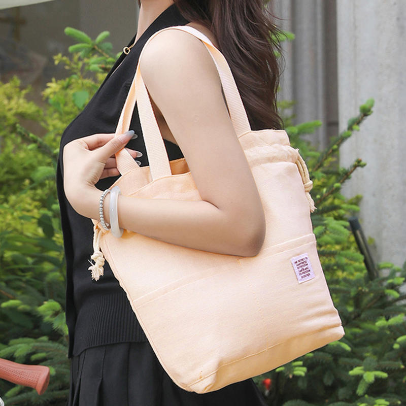 1/3Pcs Drawstring Canvas Insulated Lunch Bag Aluminium Foil Thermal Bento Box Tote Cooler Handbags For Office Outdoor Picnic New