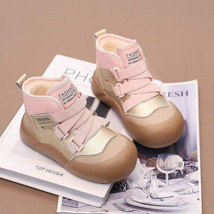 

Девочки 2025 хлопковые туфли новые зимние бархатные снежные детские утолщенные короткие сапоги сапоги для детей среднего и старшего возраста водонепроницаемые снежные сапоги Foot length plus 0.5-1 CM shot