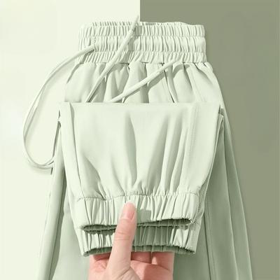 Pantaloni Sportivi da Donna ad Asciugatura Rapida Estivi a Vita Alta Raffreddanti in Seta Ghiaccio Traspiranti Casual