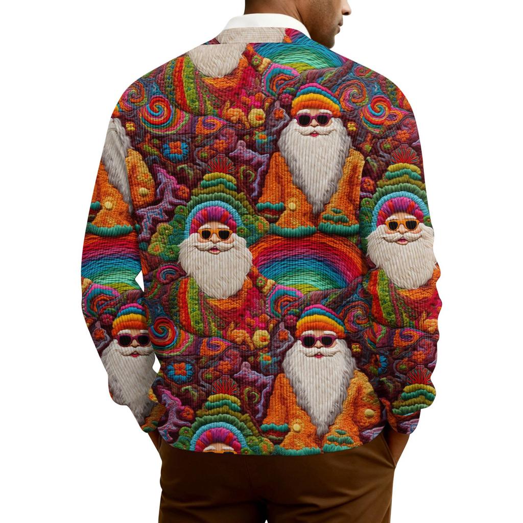 Men's Ribbed Knit Long-Sleeve Cardigan