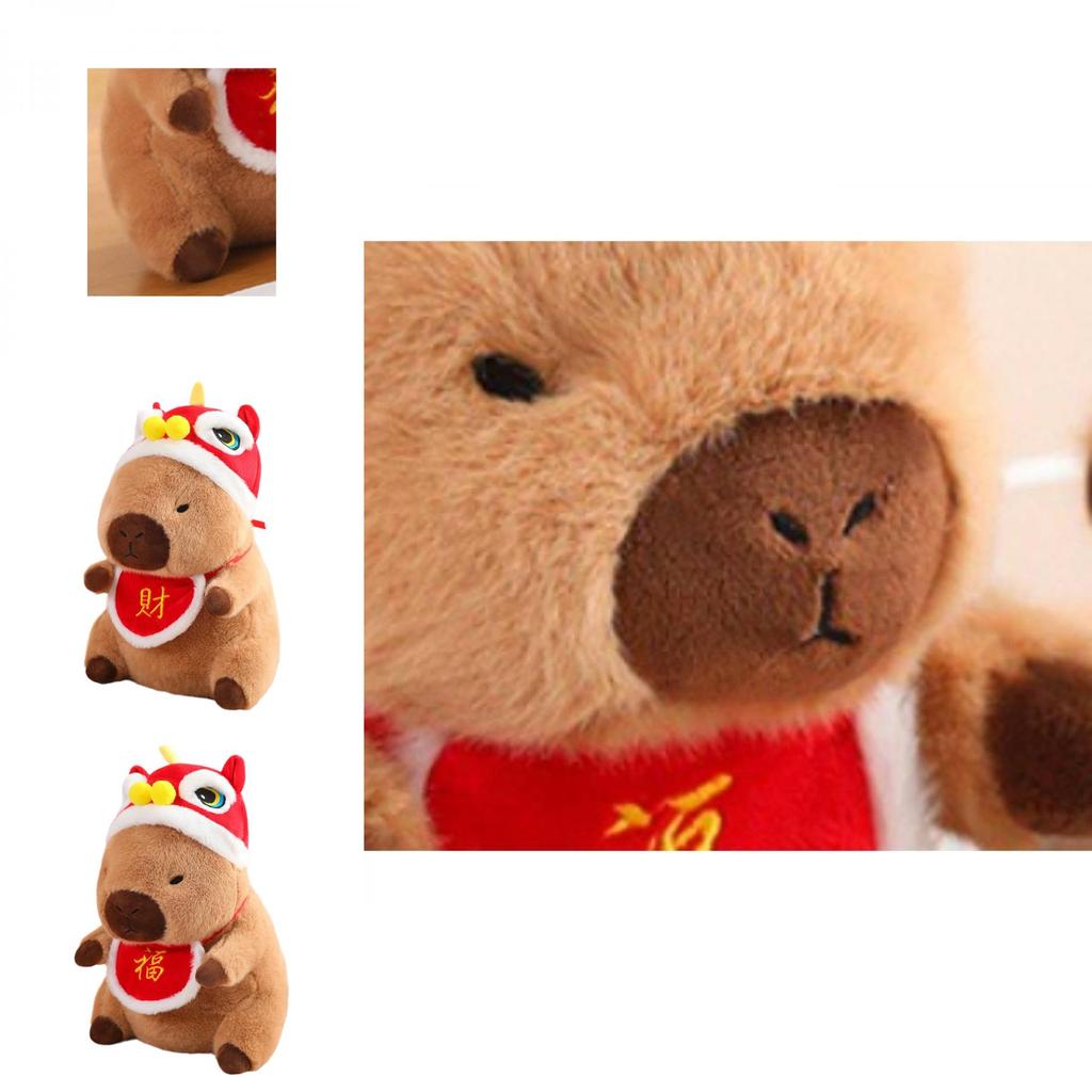 Adorable Christmas Capybara Plush Toy With Soft Short Plush Filling For Kids Gifts