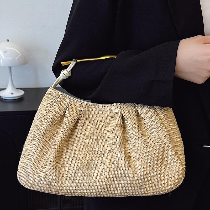 2025 Summer New Exquisite Straw Bag Summer Seaside Travel Vacation Style Shoulder Bag Fashion Messenger Bag