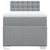 Maison Exclusive - Slatted Bed Base with Mattress Light Grey 90x200 Cm Fabric