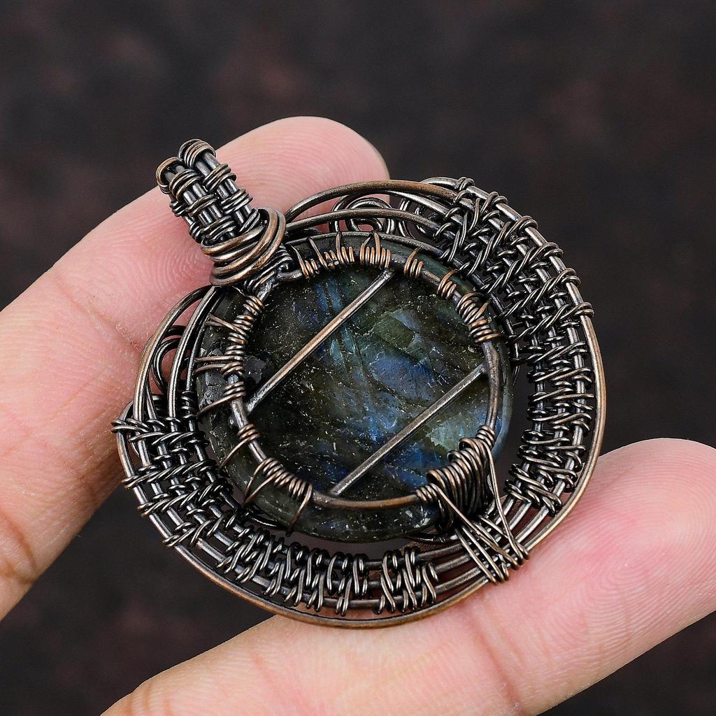 Tree Of Life Labradorite Pendant Copper Wire Wrapped Pendant Gemstone Handmade Jewelry Healing Stone Pendant Gift For Mother Copper Jewelry