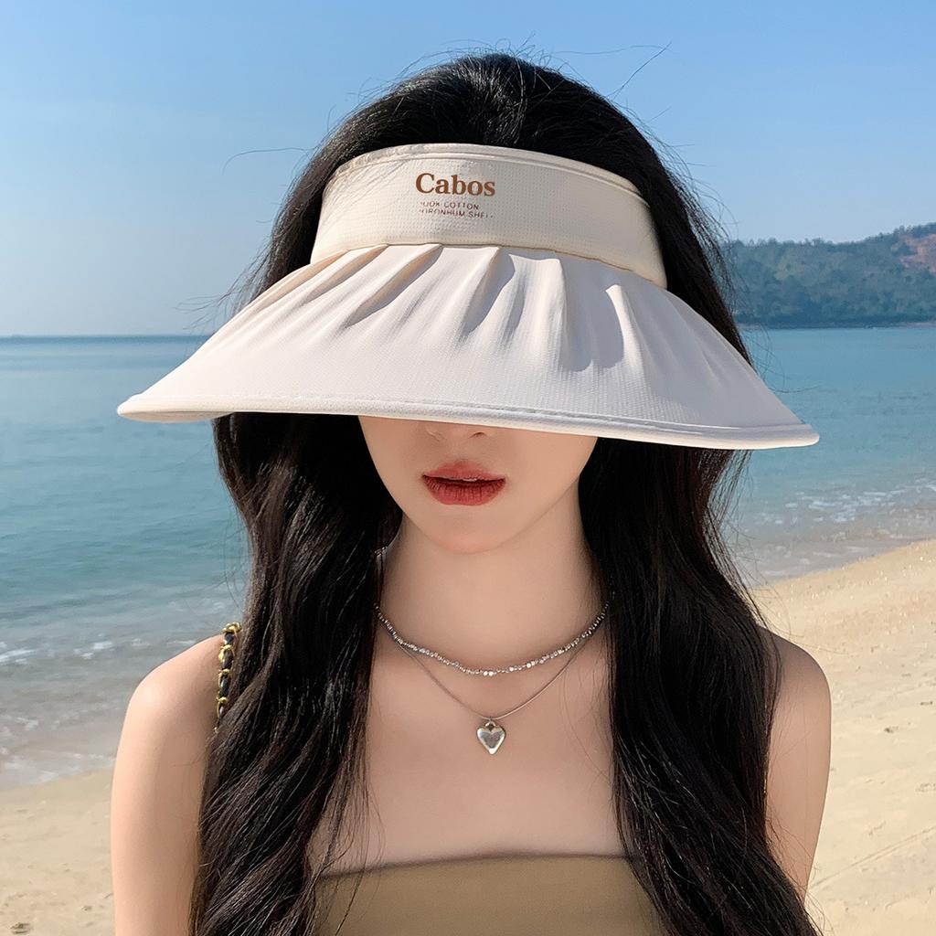 New shell hat summer UV protection empty top sun protection face show small face big brim sun hat children