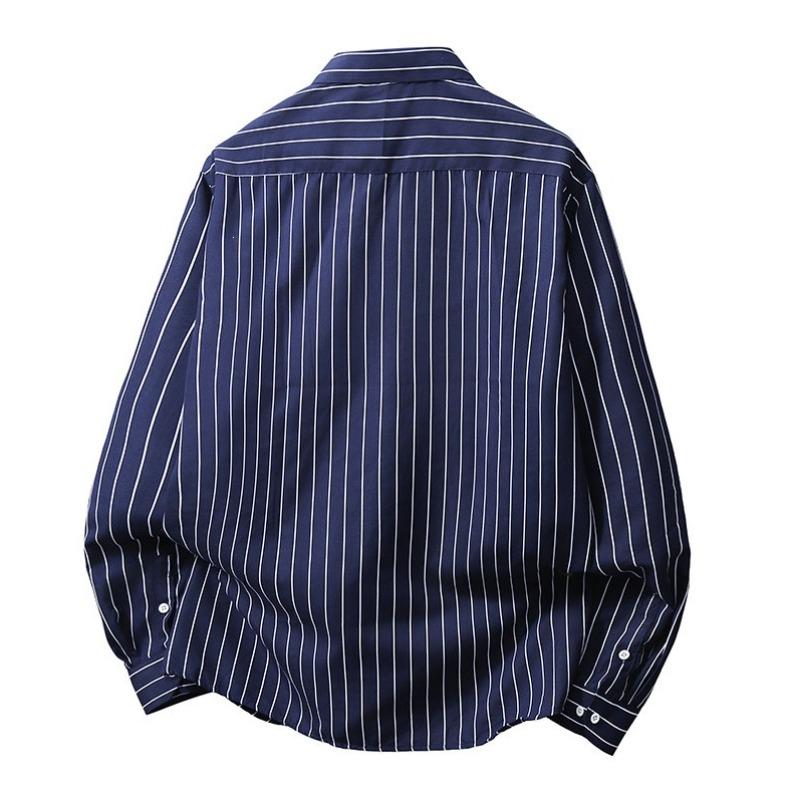 Men S Loose Striped Long Sleeve Casual Shirt