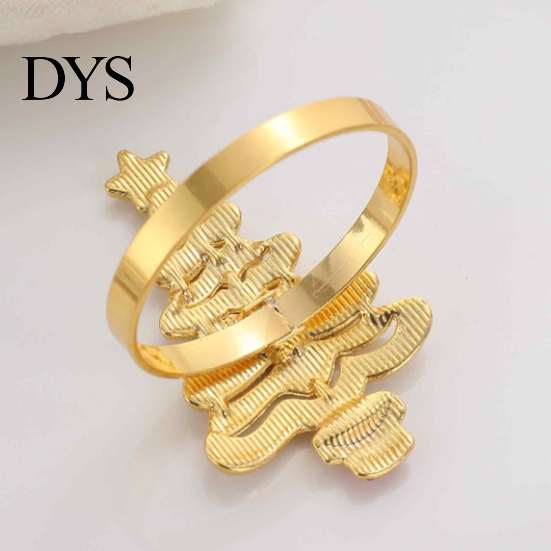 Christmas Table Decor for Dinner Tree Napkin Ring, Alloy Rhinestone Holder, Winter Rings Holiday Band Parties Decoration Festive Decorations