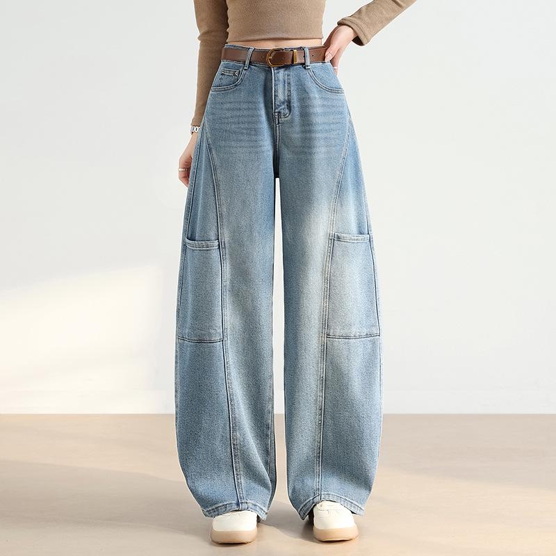 Women s Spring 2026 Fashionable High Waist Wide-Leg Jeans - Slimming, Versatile, Casual Fit 3XL