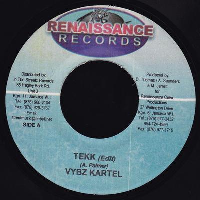 7-tums skiva VYBZ KARTEL - Tekk none Renaissance Rec 2003 Jamaica Reggae, Ska & Dub Begagnad