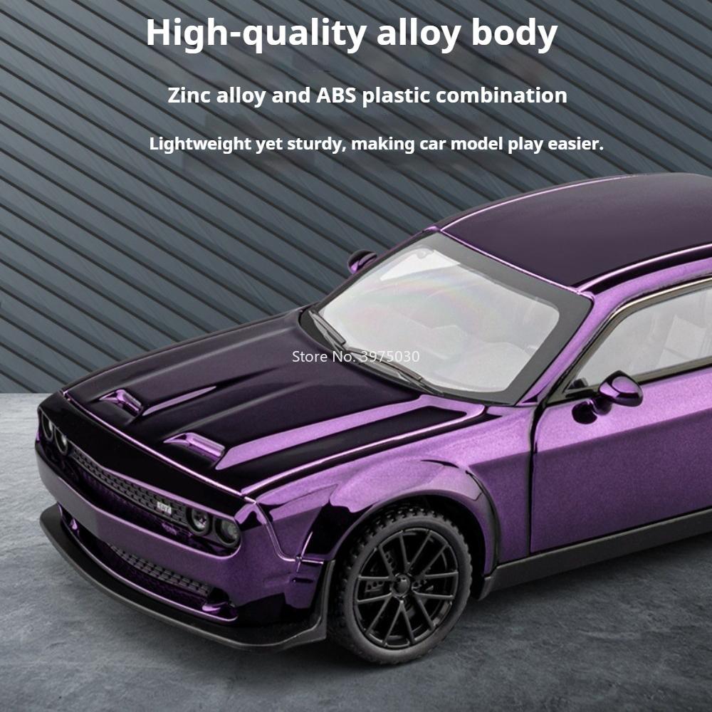 1:32 Dodge Hellcat Alloy Car Models Diecast Toy Doors Opened Pull Back Sound Light Shock Absorption Cars Festival Gift For Child