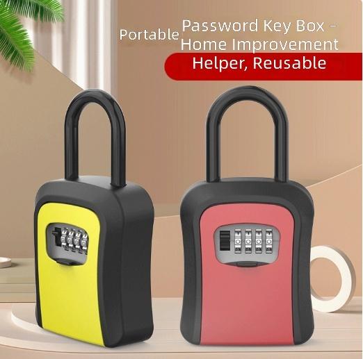 All-metal Padlock Waterproof Safe Key Box 4-Digit Key Boxes Lock Safe Security Storage Lock Box