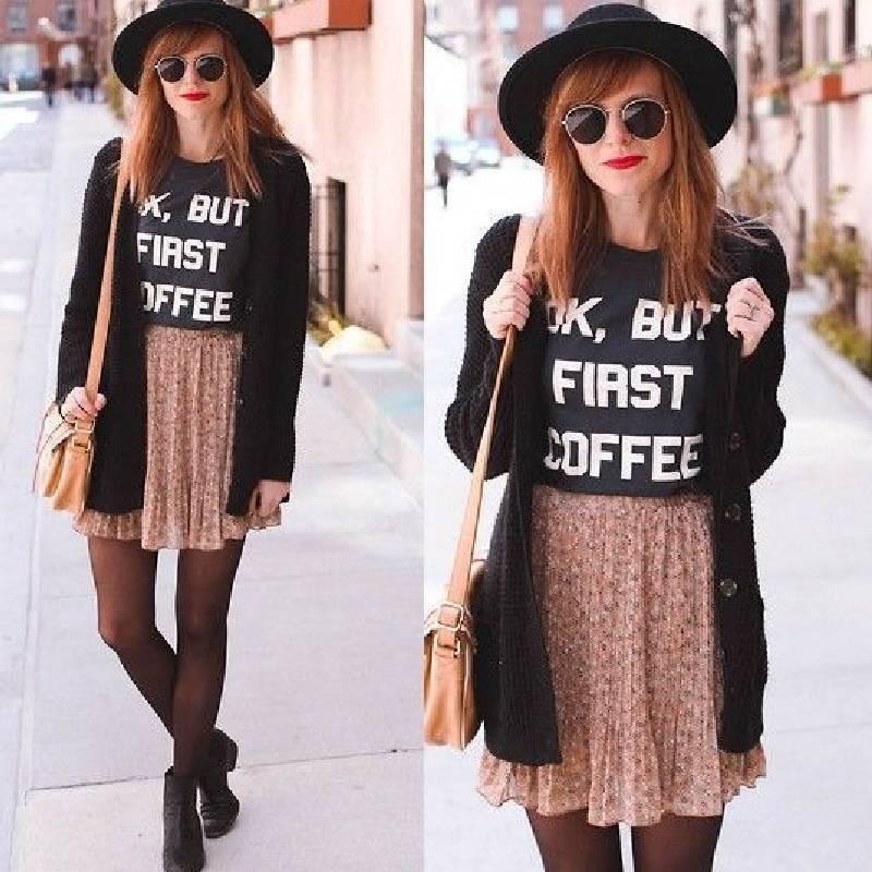 Stylish Cotton Blend Ok But First Coffee Graphic Tee For Youth And Adults