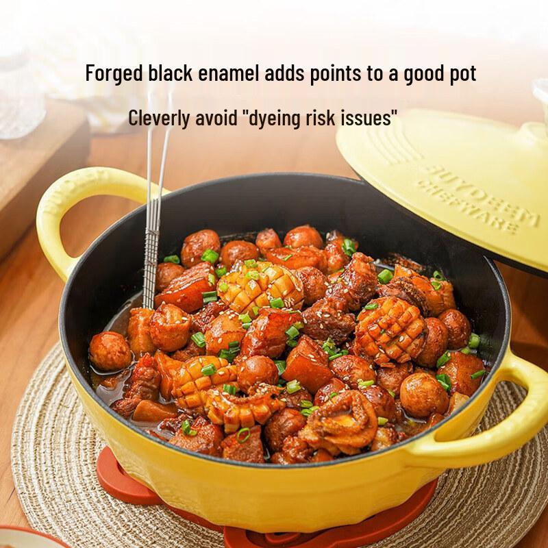 Buydeem Multi-functional Enamel Cast Iron Stew Pot