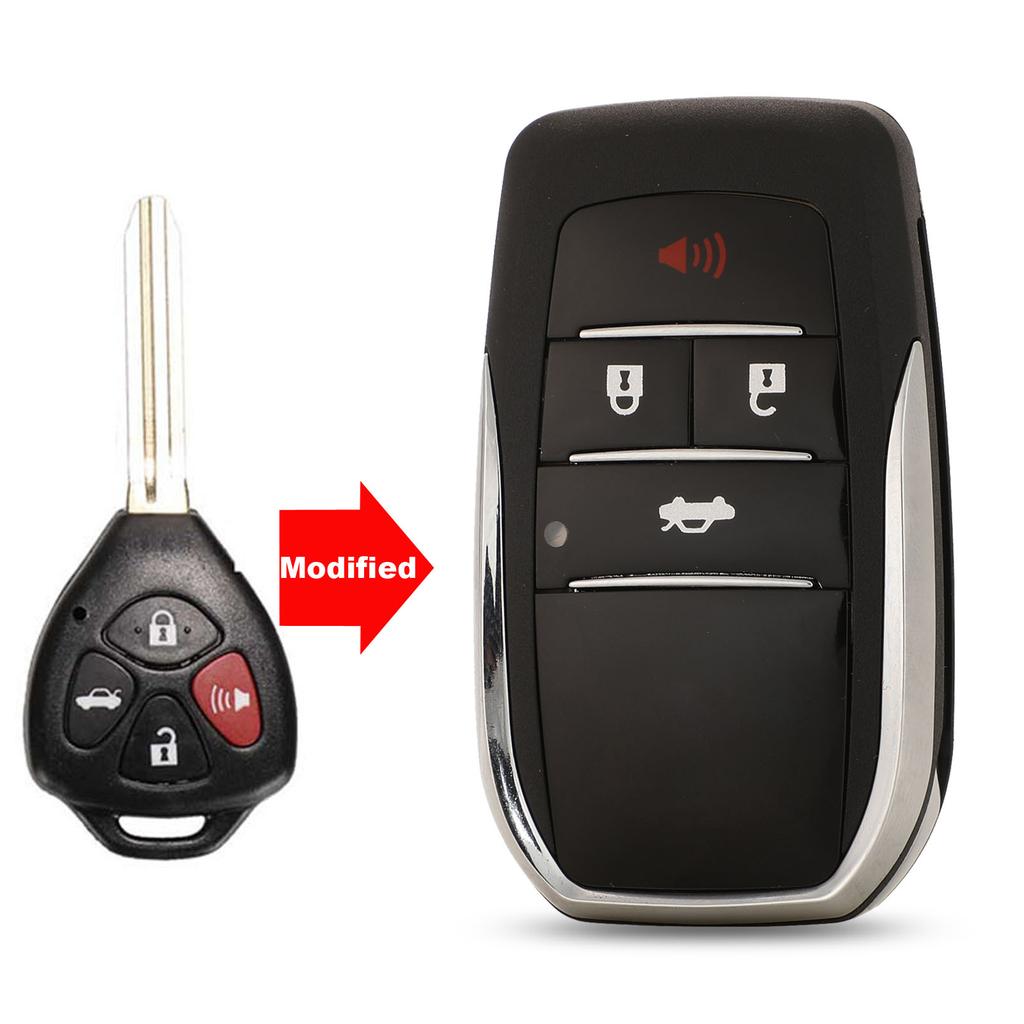 Jingyuqin Modifizierte 2/3/4 Tasten Autoschlüssel Gehäuse für Toyota Corolla Yaris Prado Tarago Camry RAV4 REIZ Crown Avalon Venza