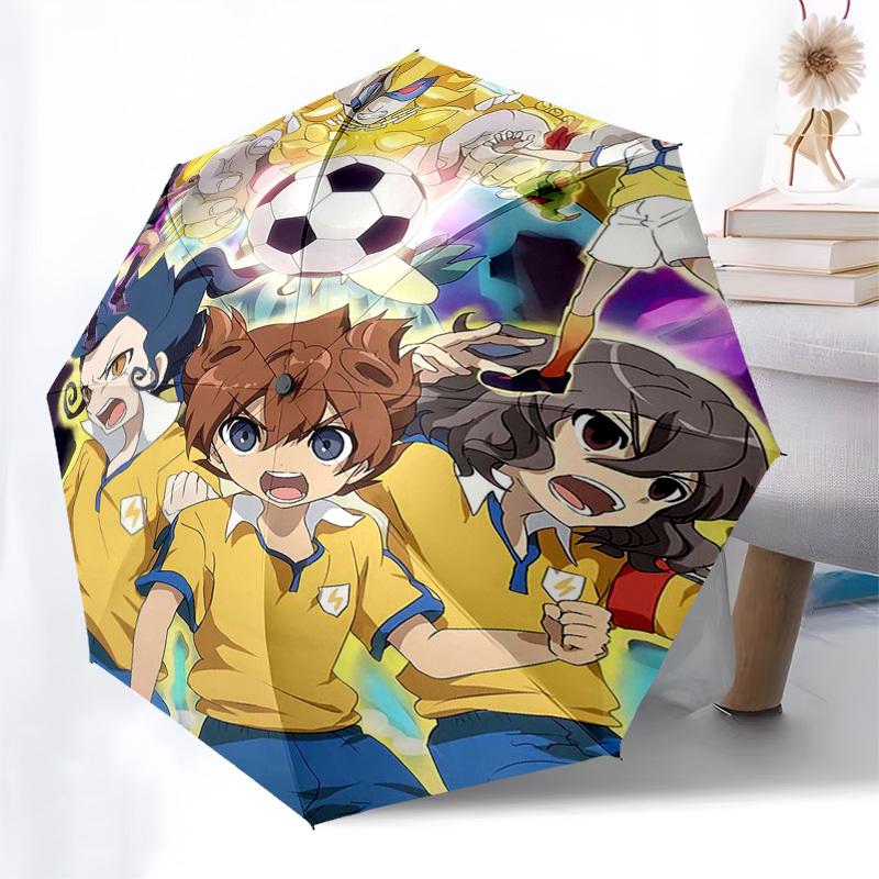 1pc Captain Tsubasa Outdoor Umbrella - Automatic Opening/Closing, Portable 3-Fold Design with 8-Rib Iron Frame - Perfect Gift for Fans, Travelers, Dai