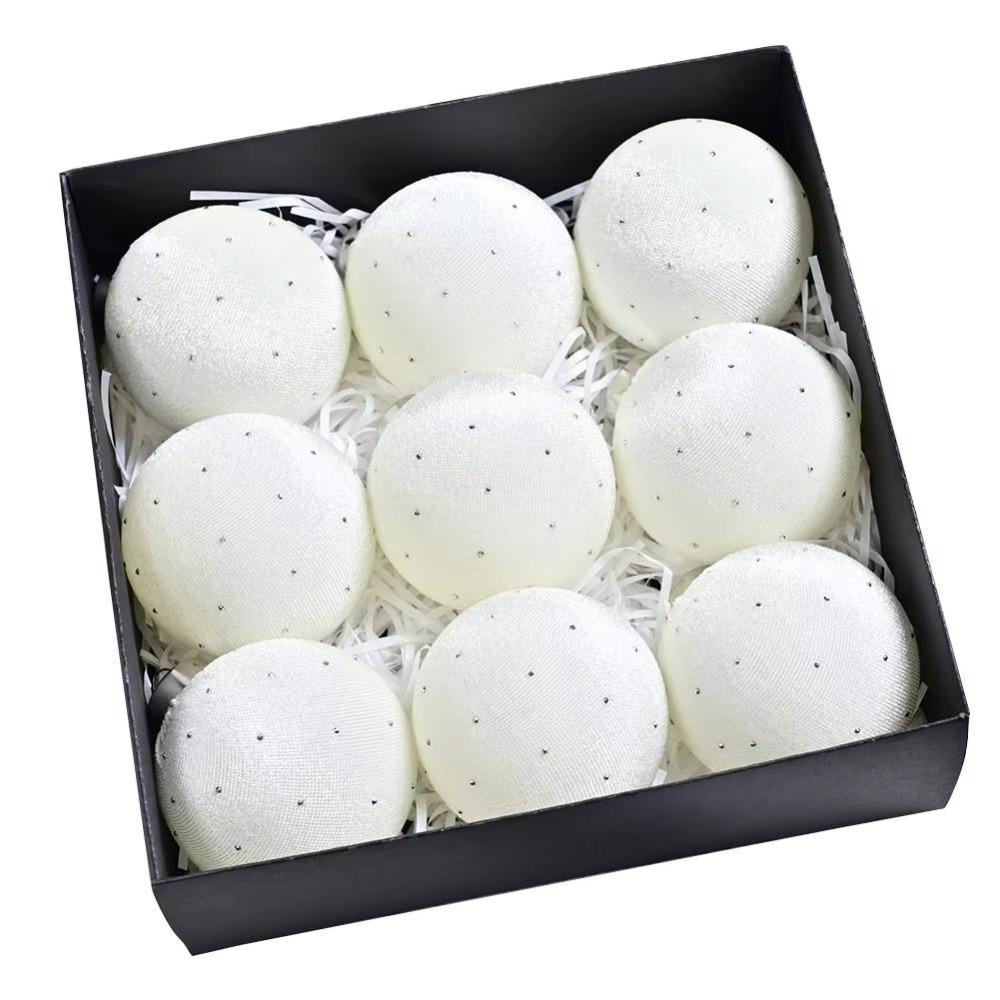 9pcs/set 8cm Velvet Christmas Balls Glitter Xmas Tree Pendant Merry Christmas Decor