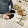 Baotou half-drag women's outer wear summer new simple flat-bottomed casual women's shoes student round head slippers