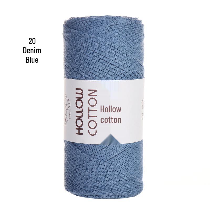 2mm Hollow Pure Cotton Scarf & Bag Yarn for DIY Crochet and Handwoven Projects