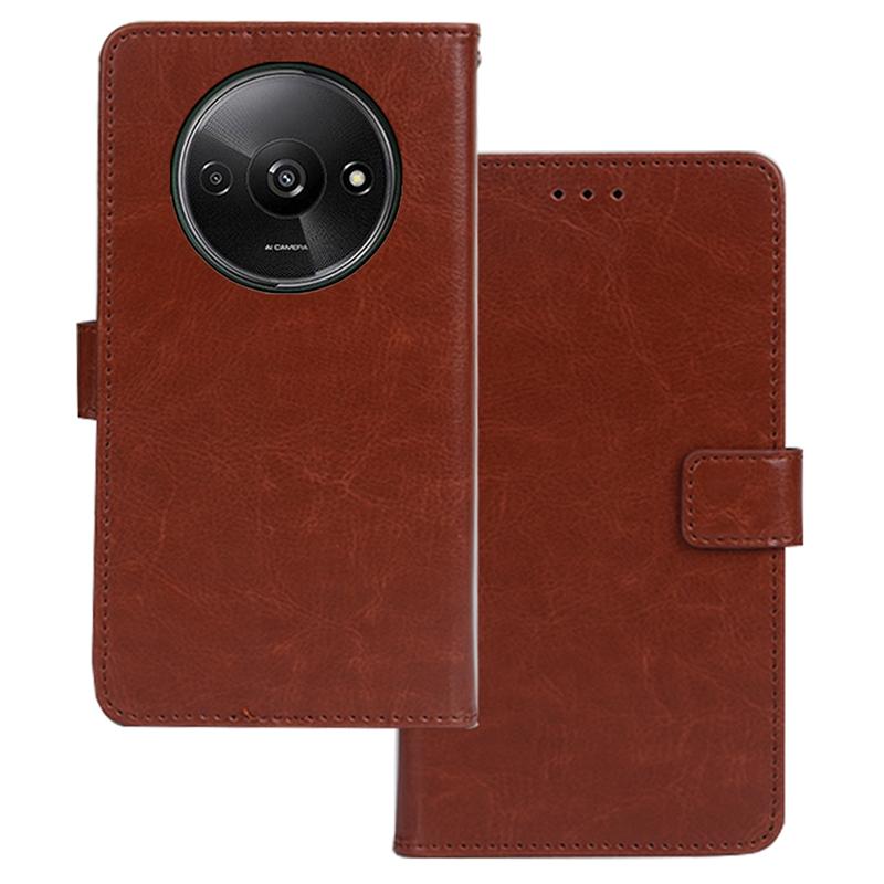 IDEWEI For Xiaomi Redmi A3 4G/Poco C61 4G Case Crazy Horse Texture Leather Phone Cover with Card Slots Wallet