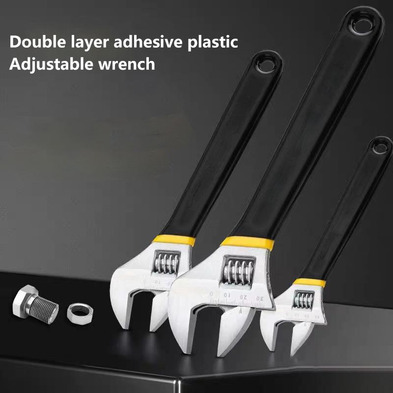 6/8/10/12 tommer Universell Sklisikker Gummihåndtak Justerbar Skiftenøkkel For Bilreparasjon, Rørleggerarbeid og Industrielt Vedlikehold