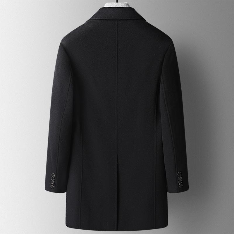 New Autumn and Winter Woolen Coat for Men, Mid-length Down Removable Liner, Lapel, Double-sided Woolen Windbreaker