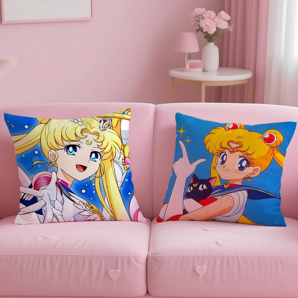 Anime S-Sailor Moons Cushion Cover Comfortable Reversible Pillow Cover Ideal For Car Sofa Bedroom & Beyond