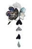 Uni Seni Futago Chirimen Japanese Pattern Tsumami Zaiku Artificial Ping Pong Mum Corsage Clip Seasons Navy Blue X Mint (1029-5) [Four Drum, Green]