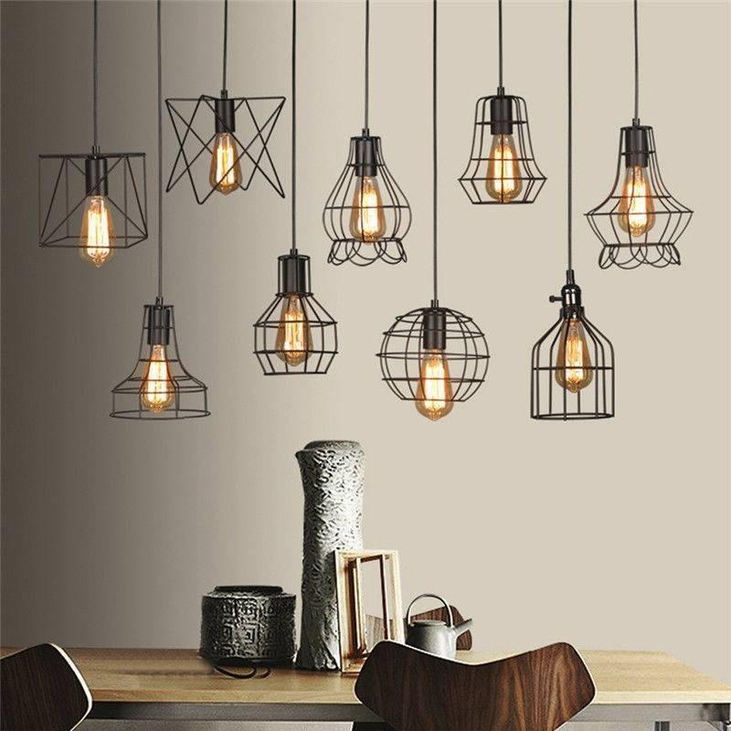 Chandelier Simple Fashion Retro Indoor Industrial Wind Bar Small Iron Lamps Cage