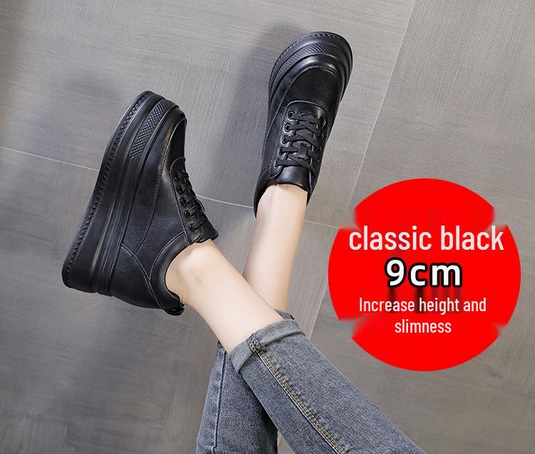 Trendige Plateau-Sneaker für Damen 2025: Atmungsaktives Mesh, Höhensteigerung, Lässiges Weiß.