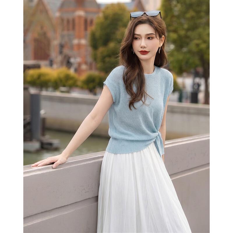 TERRE BLEUE Women's Summer Knit Skirt Set