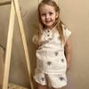 Soft Cotton Toddler Pajama Set Boys Girls Short Sleeve Sleepwear A-Grade Safe Thin Comfortable Home Outfit