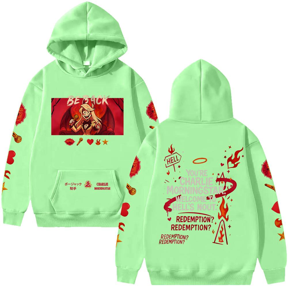 Charlie Morningstar Hoodie HazbinHotel Oversized Unisex Streetwear Funny Cartoon Print Pullovers  Gift Idea Tops Clothing Unisex