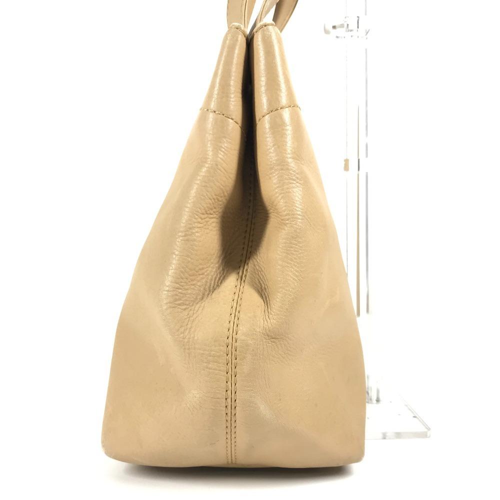 CHANEL Turnlock CC CC Mark Bag Tote Bag Hand Bag Leather Beige