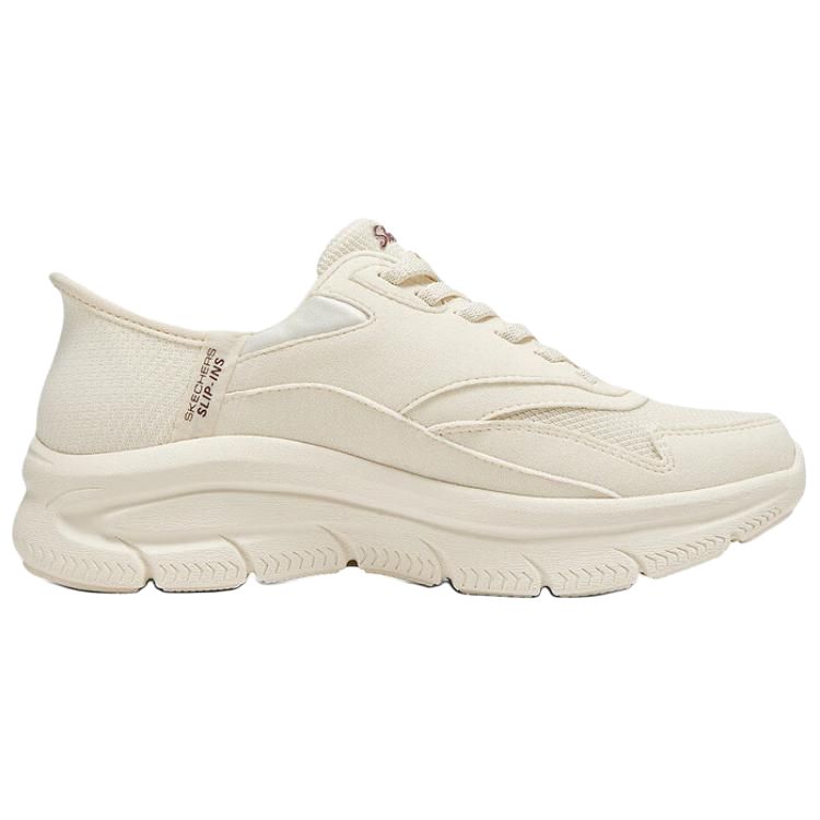 Skechers Slip-Ins Comfortable Fashion Low-Top Casual Shoes Women Sneakers Beige 158860-OFWT