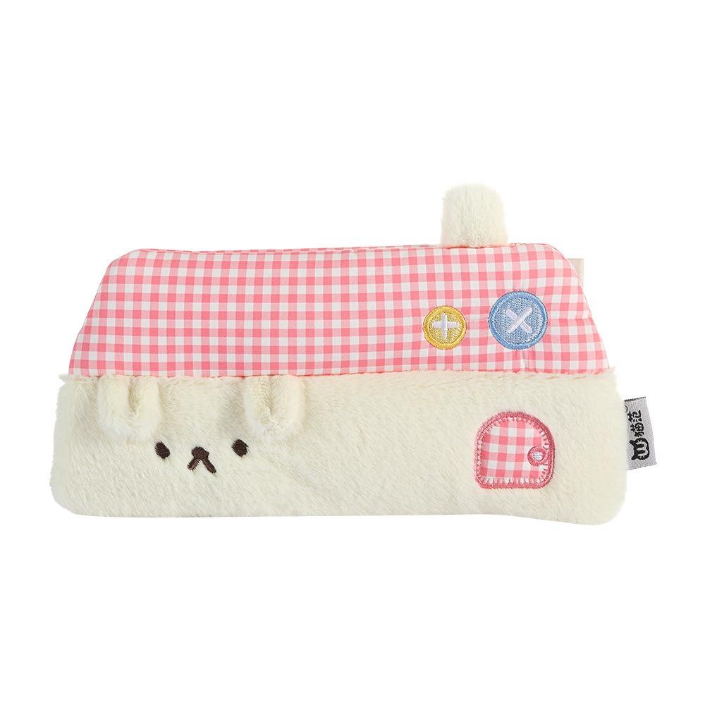 

House Shape Pencil Case Plush Stationery Bag Cute Pen Bag Student розовый