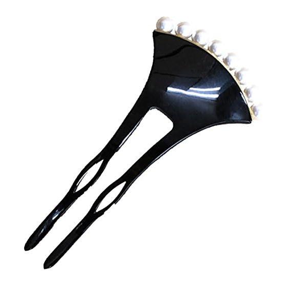 Suika Pearl Embellished U-Shaped Kanzashi Hairpin - Gold, Casual & Formal