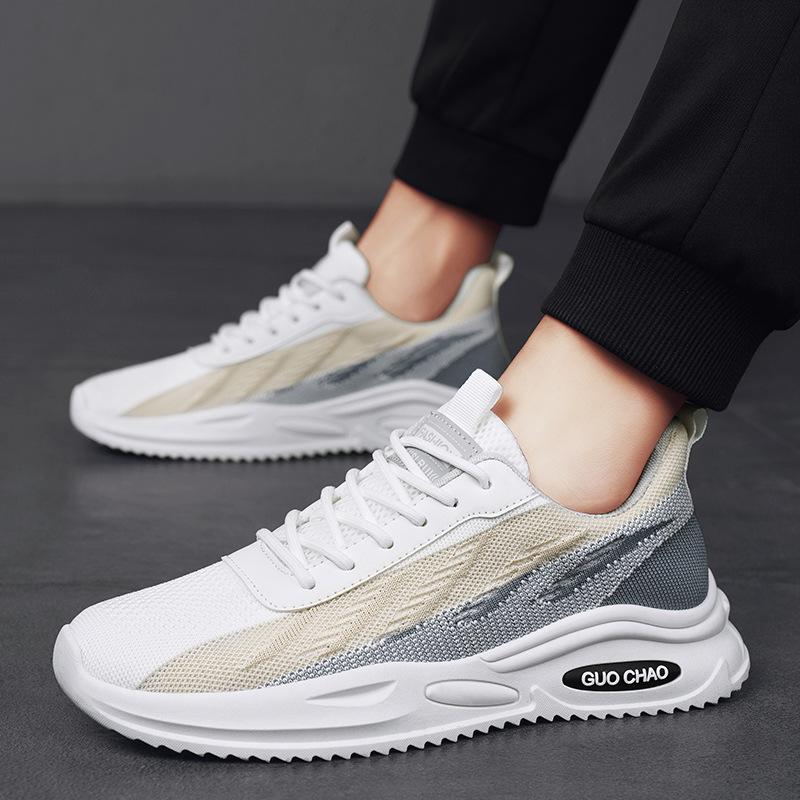 

Men s shoes: summer thin, breathable mesh, fly-knit athleisure shoes, non-slip, wear-resistant, platform-soled niche work shoes 39