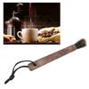 Coffee Grinder Cleaning Brush with Boar Hair and Walnut Wood Handle, Compact and   Brush for Dusty Coffee Grinder Blades and Difficult Corners