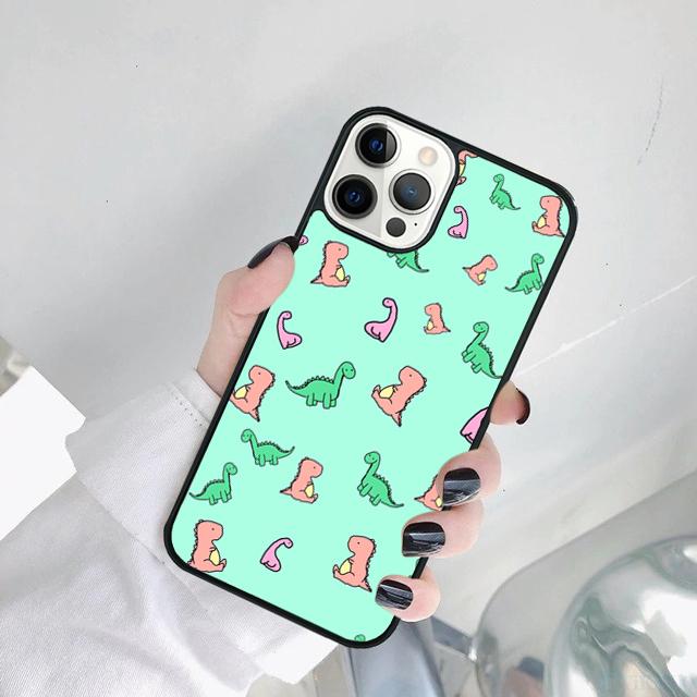 

Fun Dinosaur Pattern Dino Phone Case Cover For iPhone 17 Air 15 Pro MAX 16 Plus 14 12 11 13 coque iPhone 16pro