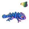 3D New Multi-joint Movable Simulation Eyes Printing Chameleon Figures for Home Accessories Kids Gift Living Room Decoration