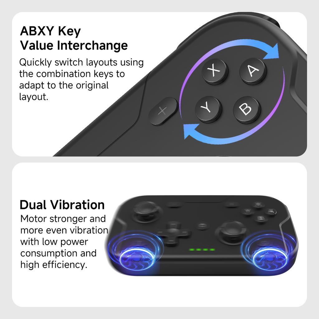 AceGamer Wireless Pocket Controller for Switch/Switch2/Android/iOS/PC/Steamdeck Bluetooth Gamepad with 6-axis Gyroscope Joystick