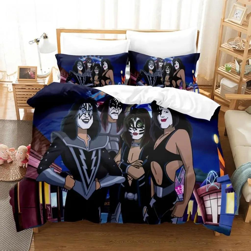 Comforter Kiss Band Bedding Set Single Rock Band Double Queen King Twin Size For Boys Adults Soft Gift