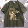 Tattoo Cat Meme T Shirt Casual Cotton Short Sleeve Graphic Tees Streetwear High Quality Casual Unisexs Clothes Y2k Streetwear