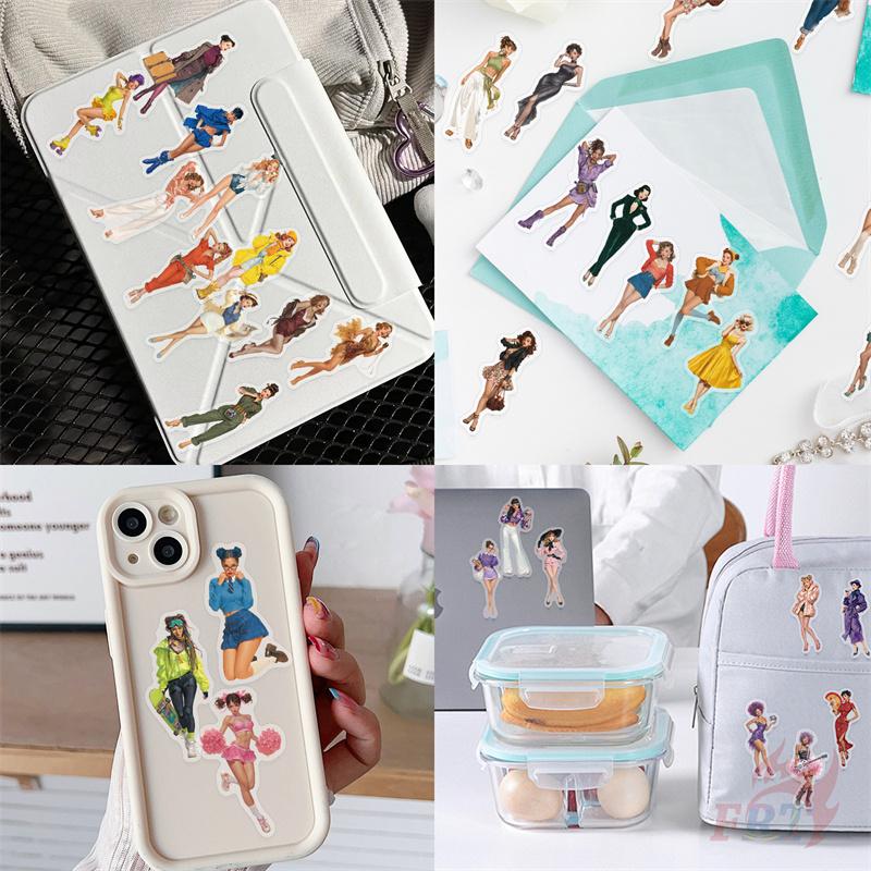 50Pcs/Set Retro Pop Girls PET Stickers Waterproof DIY Fashion Doodle Decals Stickers